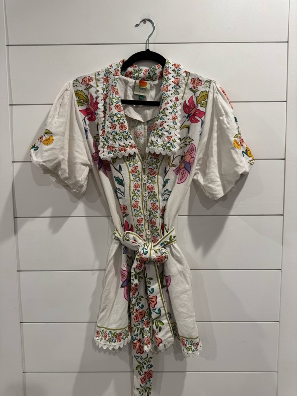 Farm Rio Off-White Floral Insects Romper - Picture 5 of 11